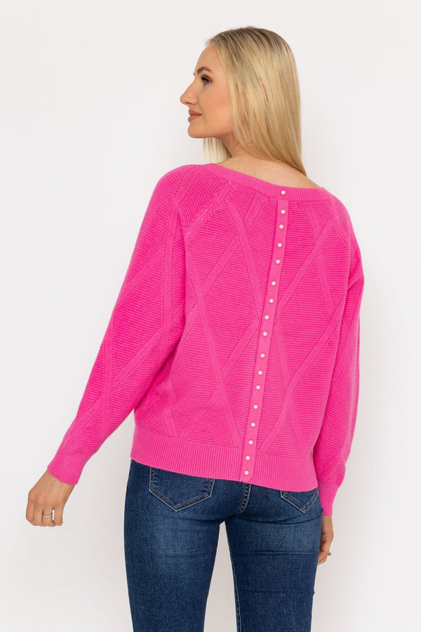 Carraig Donn Pearl Back Knit in Pink
