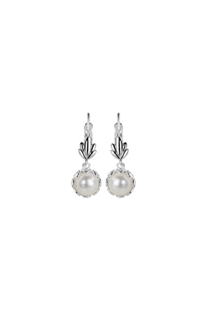 Carraig Donn Pearl Leaf Drop Earrings