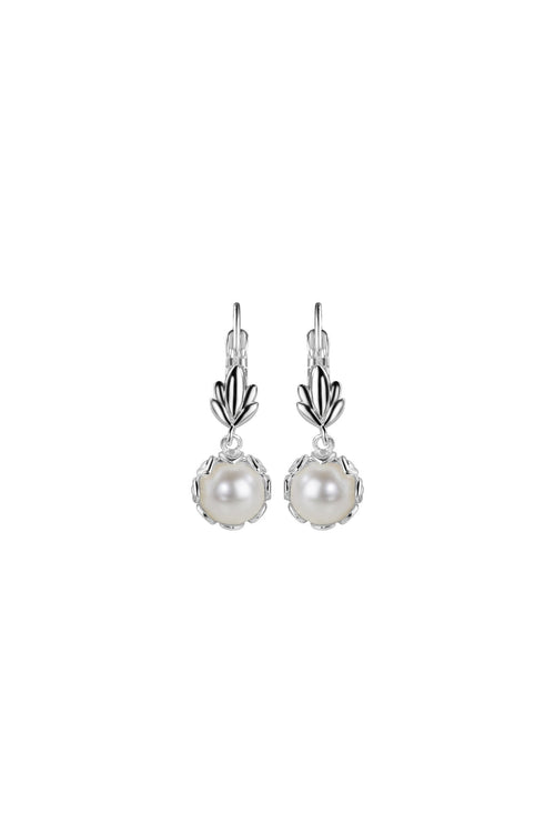 Pearl Leaf Drop Earrings