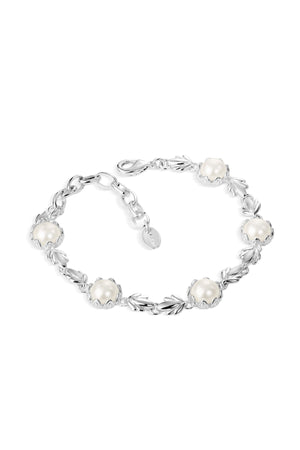 Carraig Donn Pearl Leaf Link Bracelet