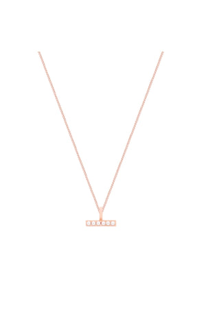 Carraig Donn Pearl T-Bar Necklace in Rose Gold