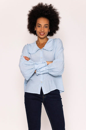Carraig Donn Peter Pan Blouse in Light Blue