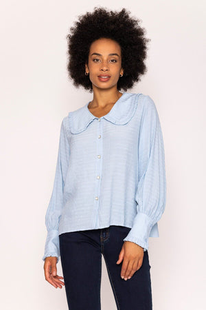 Carraig Donn Peter Pan Blouse in Light Blue
