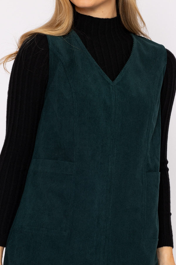 Carraig Donn Pinafore Mini Dress in Green