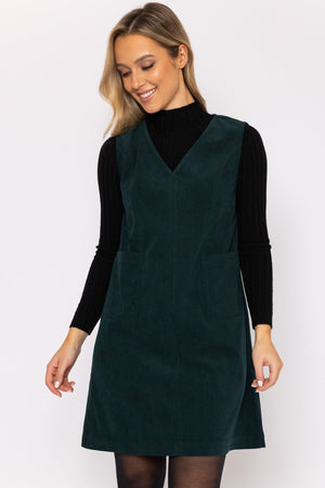 Carraig Donn Pinafore Mini Dress in Green