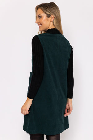Carraig Donn Pinafore Mini Dress in Green