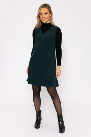 Carraig Donn Pinafore Mini Dress in Green