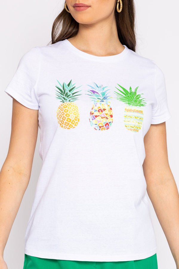 Carraig Donn Pineapple Printed T-Shirt in White