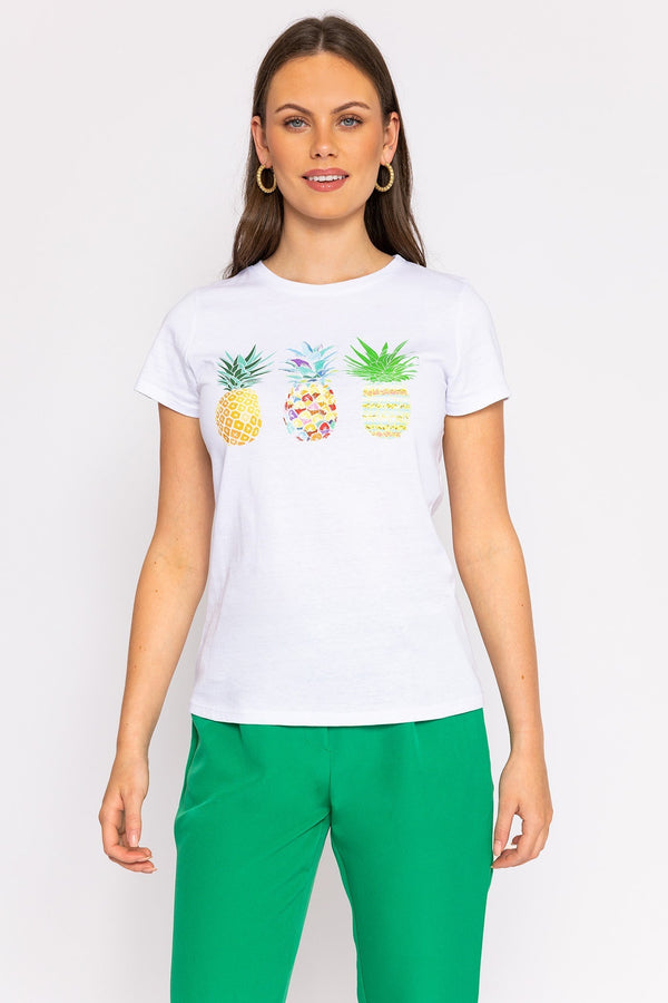 Carraig Donn Pineapple Printed T-Shirt in White