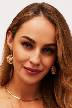 Carraig Donn Pink Aventurine Gemstone Statement Earrings
