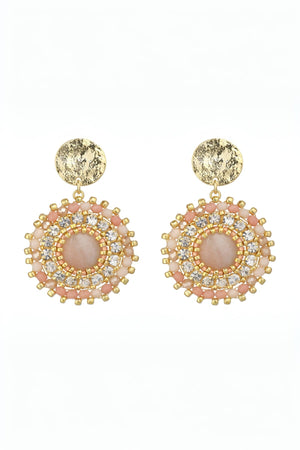 Carraig Donn Pink Aventurine Gemstone Statement Earrings