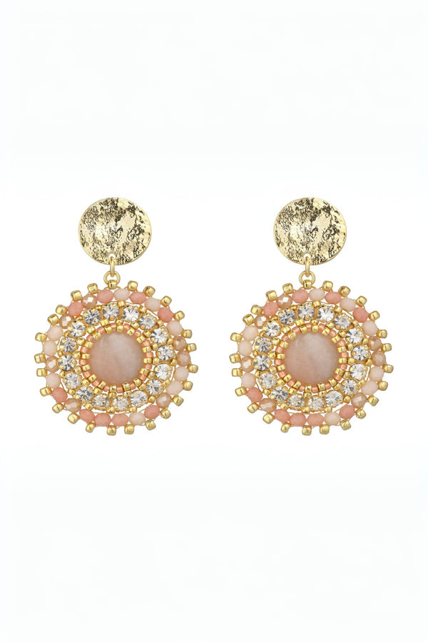 Carraig Donn Pink Aventurine Gemstone Statement Earrings