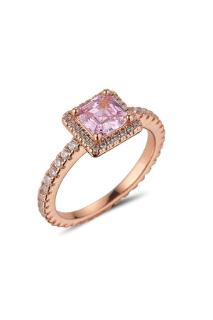 Carraig Donn Pink CZ Rose Gold Ring Size 7