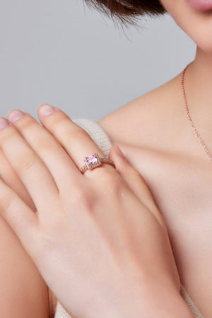 Carraig Donn Pink CZ Rose Gold Ring Size 7