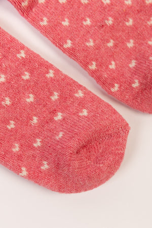 Carraig Donn Pink Fairisle Cosy Socks In Box