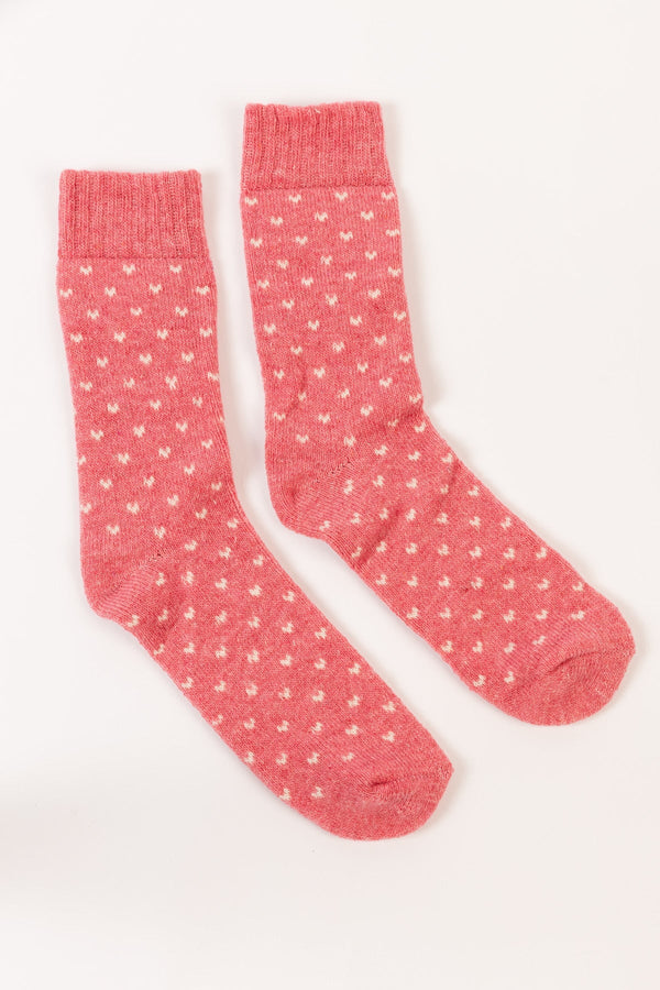 Carraig Donn Pink Fairisle Cosy Socks In Box