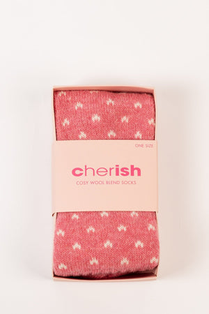 Carraig Donn Pink Fairisle Cosy Socks In Box