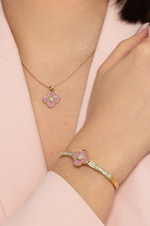 Carraig Donn Pink Floral Bangle