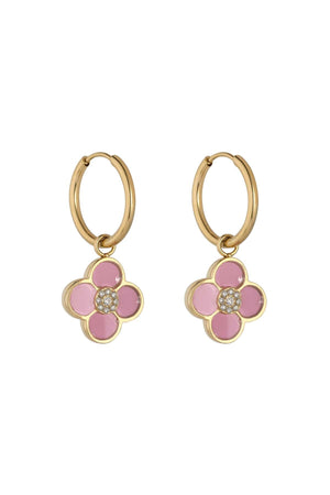 Carraig Donn Pink Floral Hoop Earrings