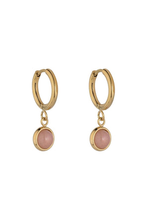 Carraig Donn Pink Jade Hoop Earrings