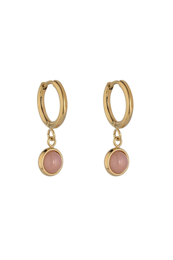 Carraig Donn Pink Jade Hoop Earrings
