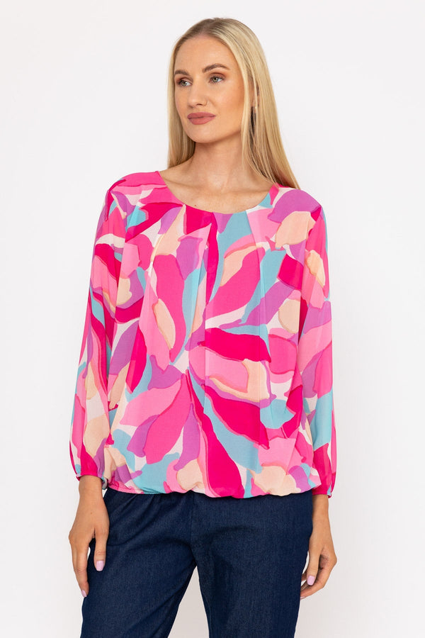 Carraig Donn Pink Printed Long Sleeve Blouse