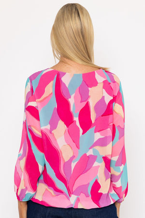 Carraig Donn Pink Printed Long Sleeve Blouse