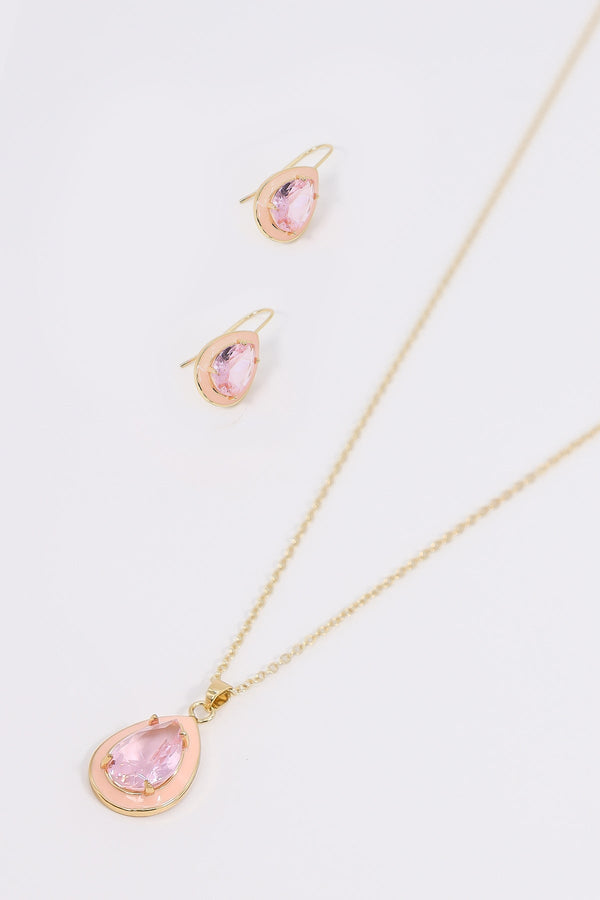 Carraig Donn Pink Teardrop Necklace