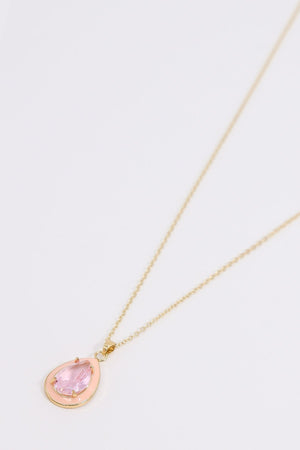 Carraig Donn Pink Teardrop Necklace