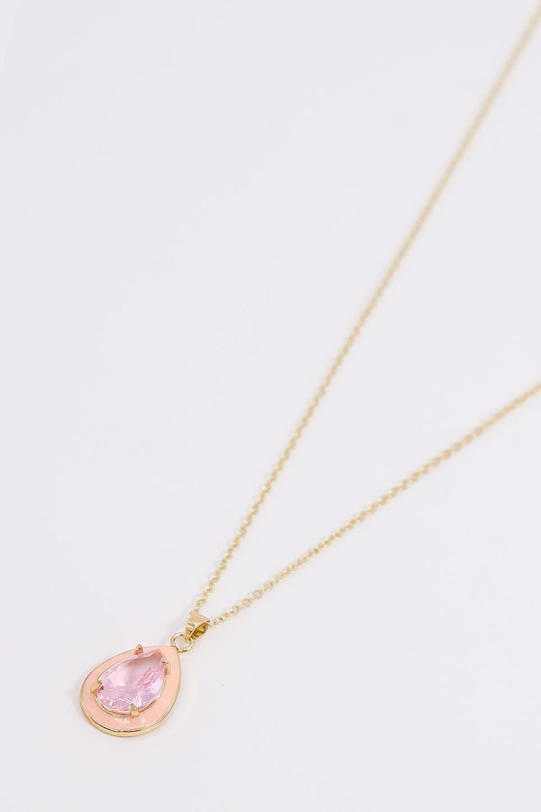 Carraig Donn Pink Teardrop Necklace