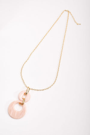 Carraig Donn Pink Tortoise Drop Link Necklace