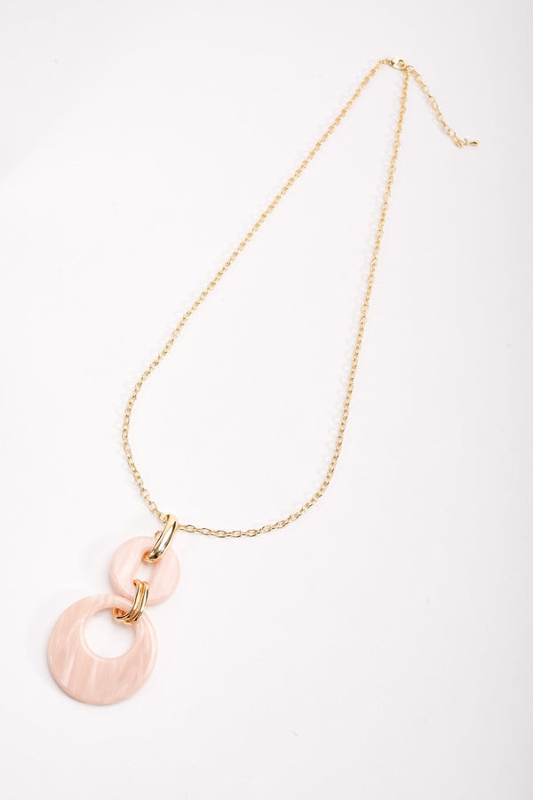 Carraig Donn Pink Tortoise Drop Link Necklace