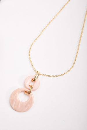 Carraig Donn Pink Tortoise Drop Link Necklace