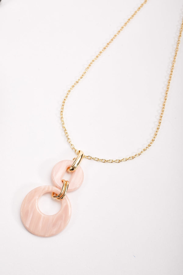 Carraig Donn Pink Tortoise Drop Link Necklace