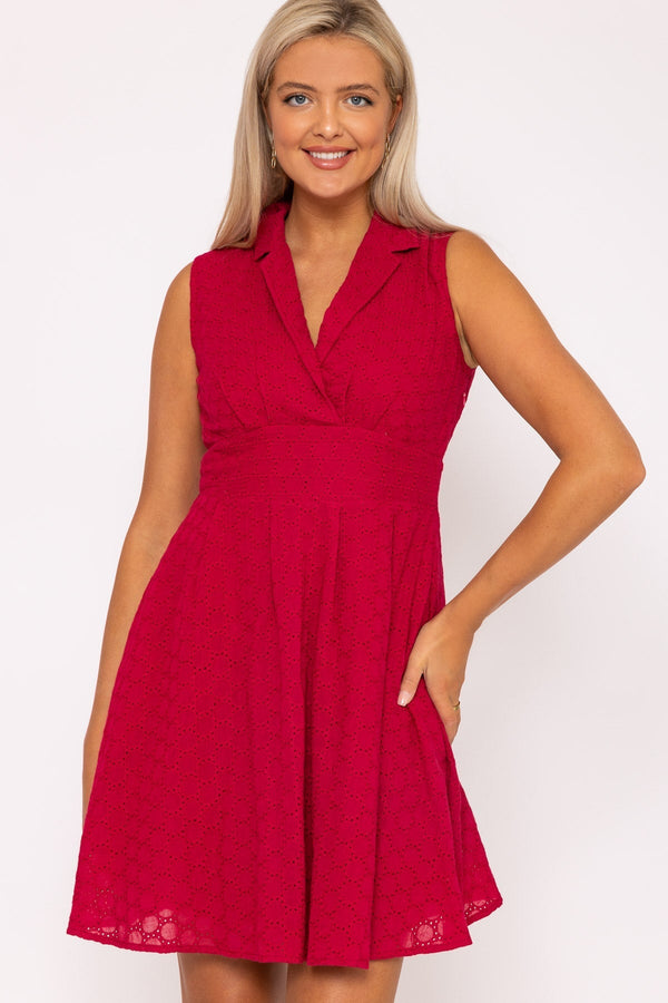 Carraig Donn Pink Wrap Broderie Mini Dress