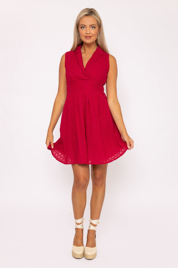 Carraig Donn Pink Wrap Broderie Mini Dress