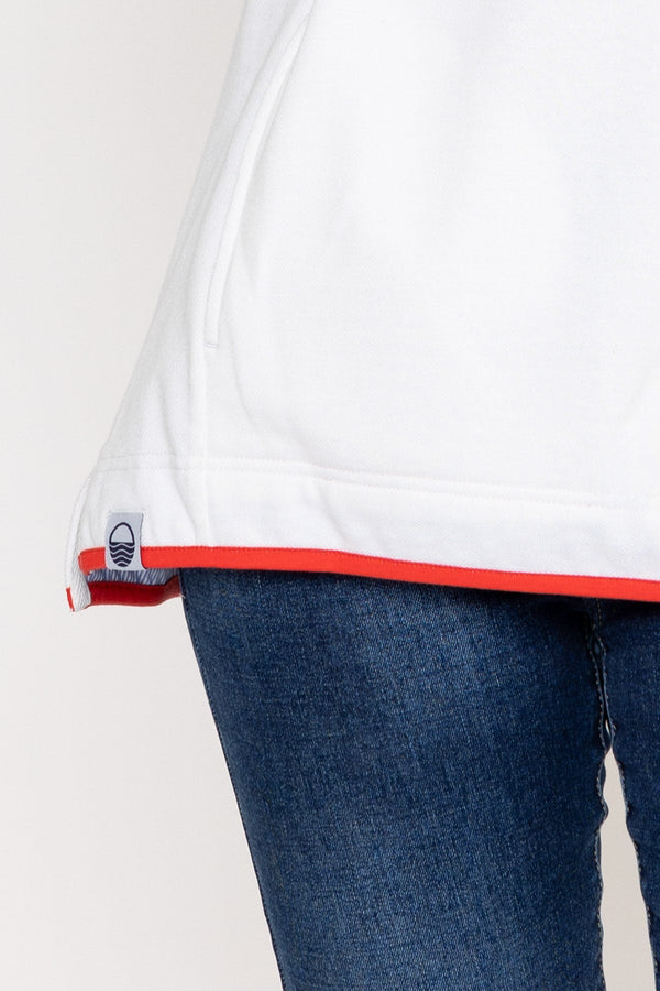 Carraig Donn Pique Stripe Sweatshirt in Ecru