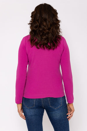Carraig Donn Plain Collared Top in Magenta