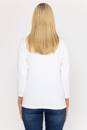 Carraig Donn Plain Knit Sweater With Diamonte Detail in White