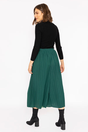 Carraig Donn Pleated Wide Leg Pant in Green