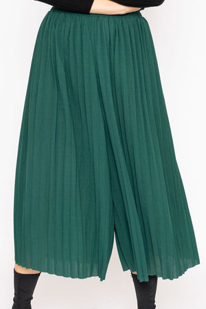 Carraig Donn Pleated Wide Leg Pant in Green