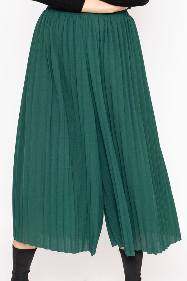 Carraig Donn Pleated Wide Leg Pant in Green