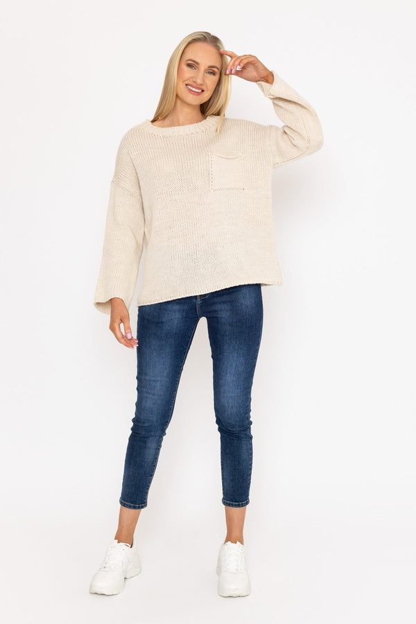 Carraig Donn Pocket Knit in Ecru