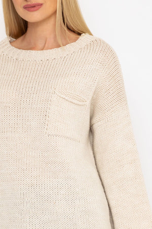 Carraig Donn Pocket Knit in Ecru