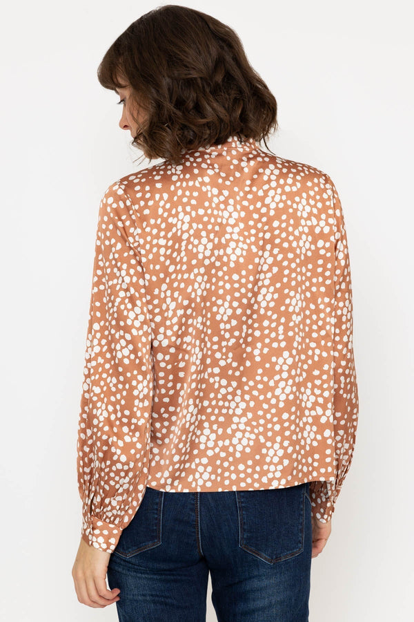 Carraig Donn Polka Dot Print Blouse in Brown