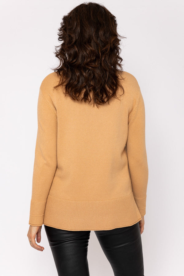 Carraig Donn Polo Knit Jumper in Camel