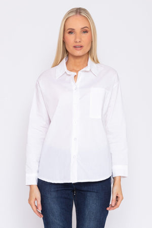 Carraig Donn Poplin Shirt in White