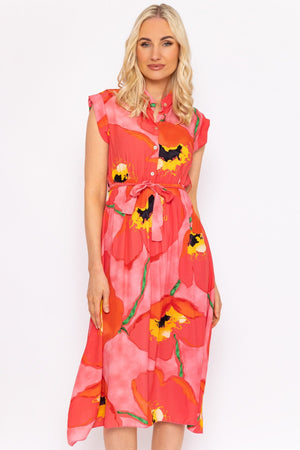 Carraig Donn Poppy Floral Printed Midi Dress