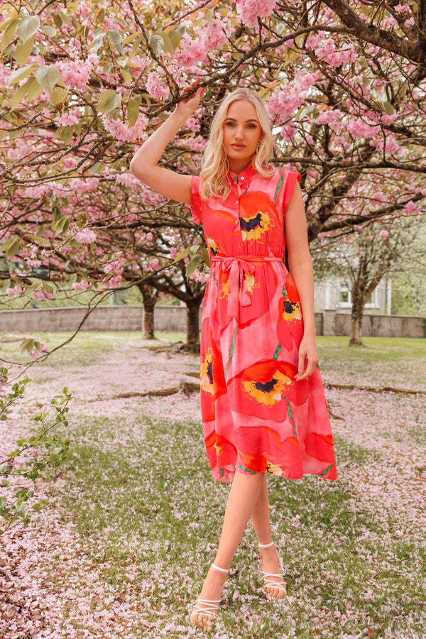 Carraig Donn Poppy Floral Printed Midi Dress