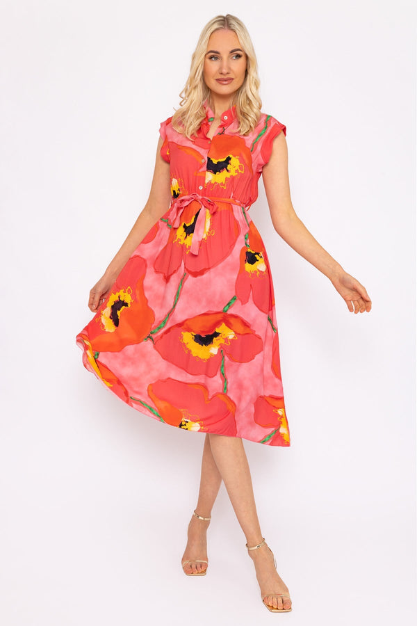 Carraig Donn Poppy Floral Printed Midi Dress